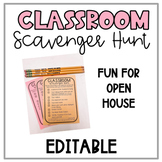 Editable Classroom Scavenger Hunt