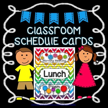Preview of Editable Classroom Schedule Cards {Chevron}
