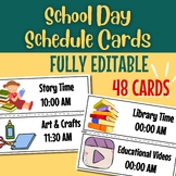Editable Classroom Schedule Cards | Printable | 48 Cards |