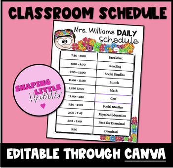 Preview of Editable Classroom Schedule - Mexico Theme