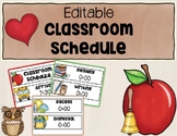 Editable Classroom Schedule - with visuals