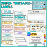 Editable Classroom signs, name tag, timetable and group si