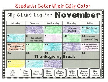 Editable Clip Chart Calendar Log by Elisa Pena | TPT