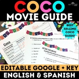 Editable Coco Movie Guide for Spanish class Day of the Dead - Día de muertos