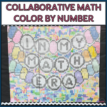 Preview of In My Math Era Math Collaborative Coloring Poster | Editable
