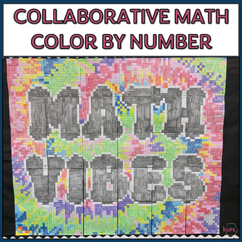 Preview of Math Vibes Math Collaborative Coloring Poster | Editable
