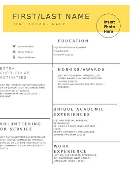 Preview of Editable College Resume