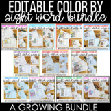 Editable Color By Sight Word and Sentence Bundle