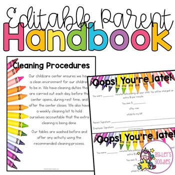 Preview of Editable Color Childcare Parent Handbook