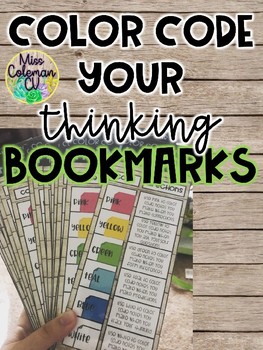 Preview of Editable Color Code your Thinking Bookmark