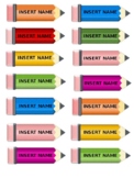 pencil name tags worksheets teaching resources tpt