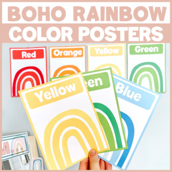 Preview of Editable Color Posters Boho Rainbow