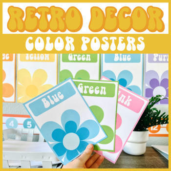 Preview of Editable Color Posters Retro Classroom Decor