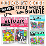 Editable Color by Code Sight Word Practice Morning Work Wo