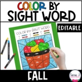 Editable Color by Sight Word - Fall Version