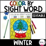 Editable Color by Sight Word Winter Version