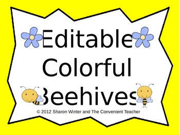 Preview of Editable Colorful Beehives