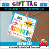 Editable Colorful Happy Summer Gift Tag, Beachy Have a Gre