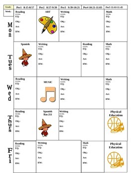 Preview of Editable Common Core Weekly Lesson Plan Template