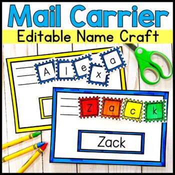 Preview of Editable Community Helper Name Craft Mail Carrier