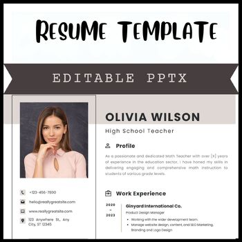Preview of Editable Comprehensive Modern Resume Template Professionals 2024 Google Slides