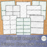 Editable Computer Science Classroom Forms | Science Classr