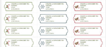Preview of Editable Concert Reminder Stickers Christmas Theme