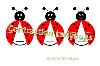 Preview of Editable Contraction Ladybugs *now in Color and B&W*