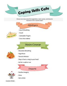 Preview of Coping Skills Cafe editable
