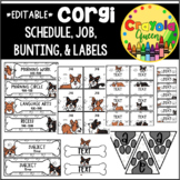 Editable Corgi Dog Themed Labels