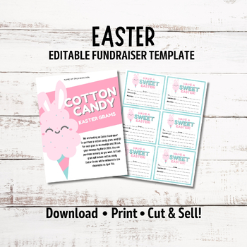 Preview of Editable Cotton Candy Easter Fundraiser Template | Spring Fundraiser Flyer