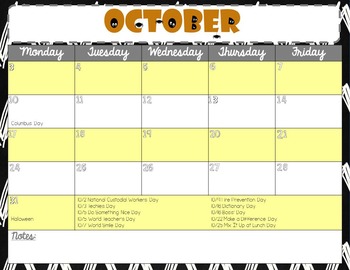 Editable Counselor Calendar by Mama Counselor TPT
