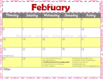 Editable Counselor Calendar by Mama Counselor | TPT