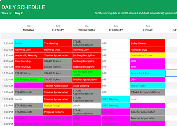 Preview of Editable Counselor Tracking Time Schedule Template 