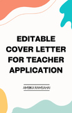 Editable Cover Letter for Teacher Job Application