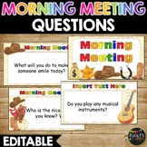 Editable Cowboy Themed Morning Meeting Question of the Day