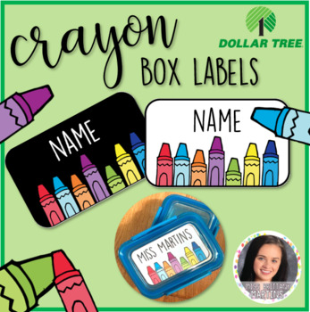 EDITABLE Crayon Box Label FREEBIE by Heaps of Firsts