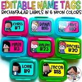 Editable Crayon Box Labels | Neon Colors | 400+ Kid Choices
