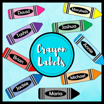 Preview of Editable Crayon Labels FREEBIE