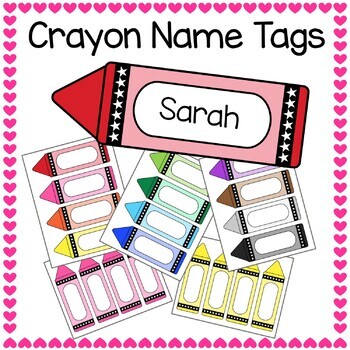 Editable Crayon Name Tags | Color Crayon Template | Crayon Labels