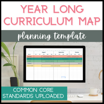 Preview of Editable Curriculum Map Template Digital - Year Long Planning Pacing Guide