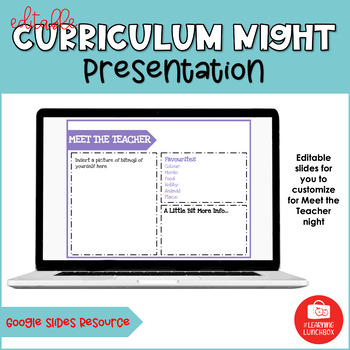Preview of Editable Curriculum Night Presentation Template | Google Slides | FREE