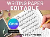 Editable Cursive Handwriting Practice, Editable Canva Temp