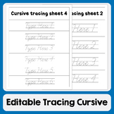 Editable Tracing Cursive Sentences & Names For Handwriting