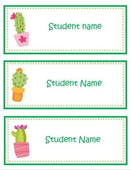 editable cute cactus labels by cheyenne bowen teachers pay teachers