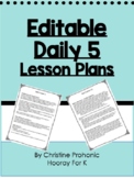 Daily 5 Lesson Plans - Editable