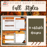 Editable Daily Agenda-Fall Templates