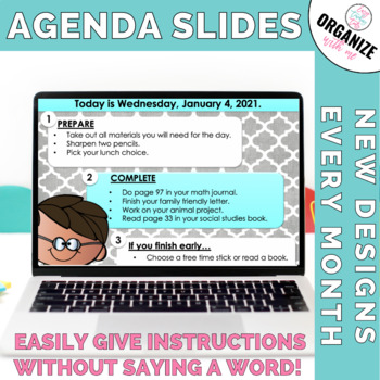 Preview of Editable Daily Agenda Slides Year Long Bundle I Google and PowerPoint