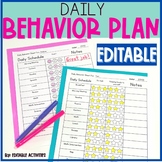 Daily Behavior Chart {1-3 Editable Goals!} {Individual Beh