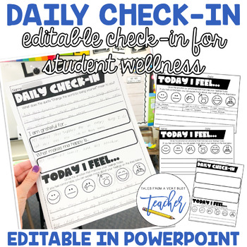 Preview of Editable Daily Check-in (Digital and Paper)